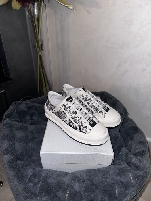 DIOR WalknDior Platform Oblique Embroidered Cotton Toile d’Jouy Voyage