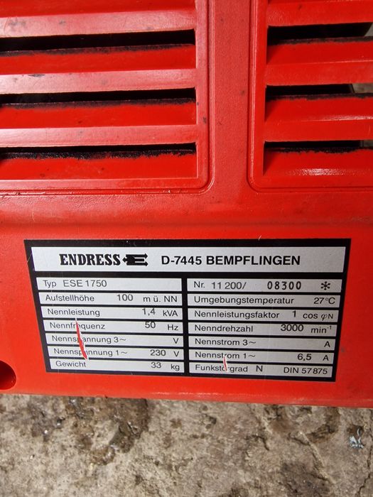 Generator 1,4 kw Endress