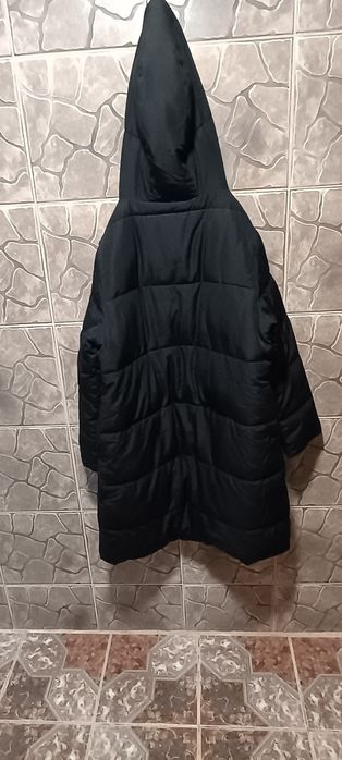 Jachetă șifonată neagră, impermeabilă
