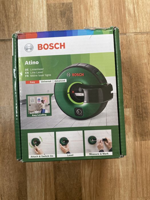 Nivela cu laser, cu o linie, Bosch Atino + accesorii Originala.