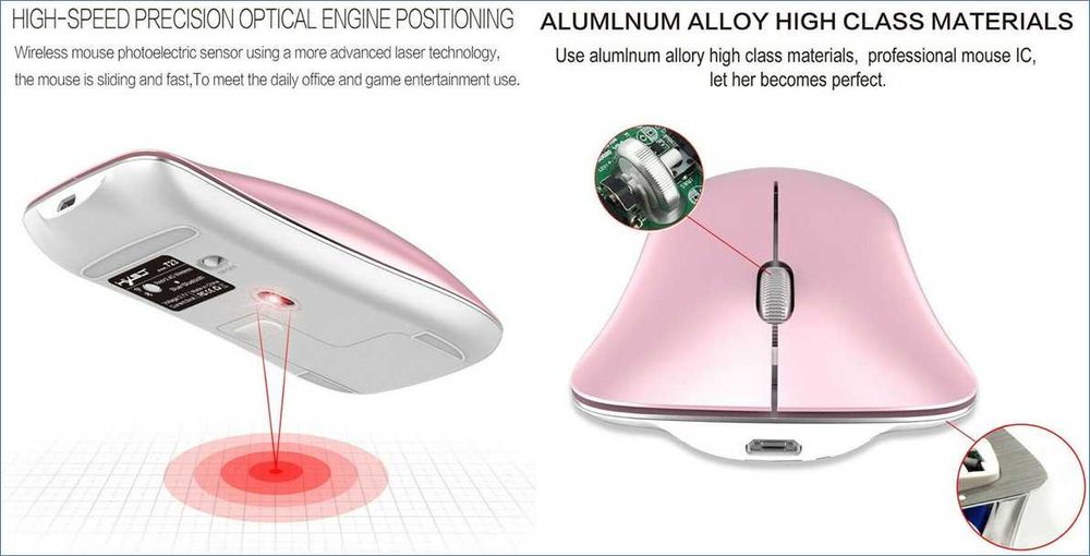 Mouse Dama Bussines MUTE Mute 1600DPI (Dual: Bluetooth + USB). Nou!