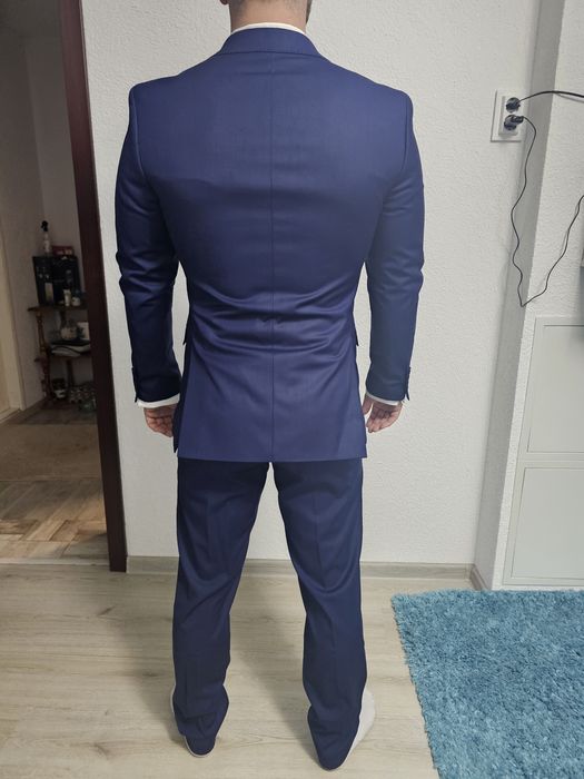 Модерен Кралско Син Костюм "Slim Fit" (Разм. 46) ПЪЛЕН КОМПЛЕКТ