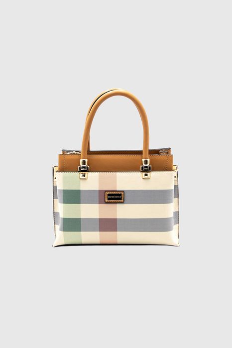 НОВО! ЛИКВИДАЦИЯ! Дамска чанта в свежи цветове каре Silver&Polo