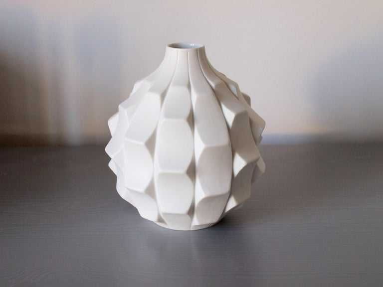 Vază rară bisque Heinrich Fuchs – Hutschenreuther / Rosenthal, modernist mid-century