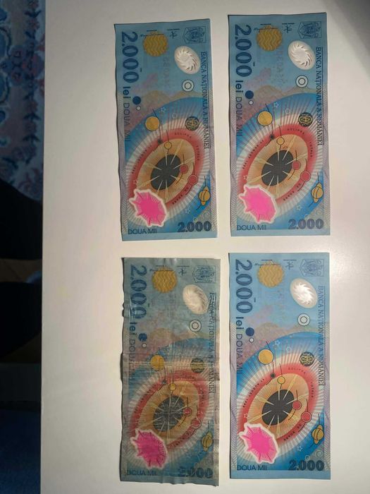 4 bancnote 20 lei cu eclipsa