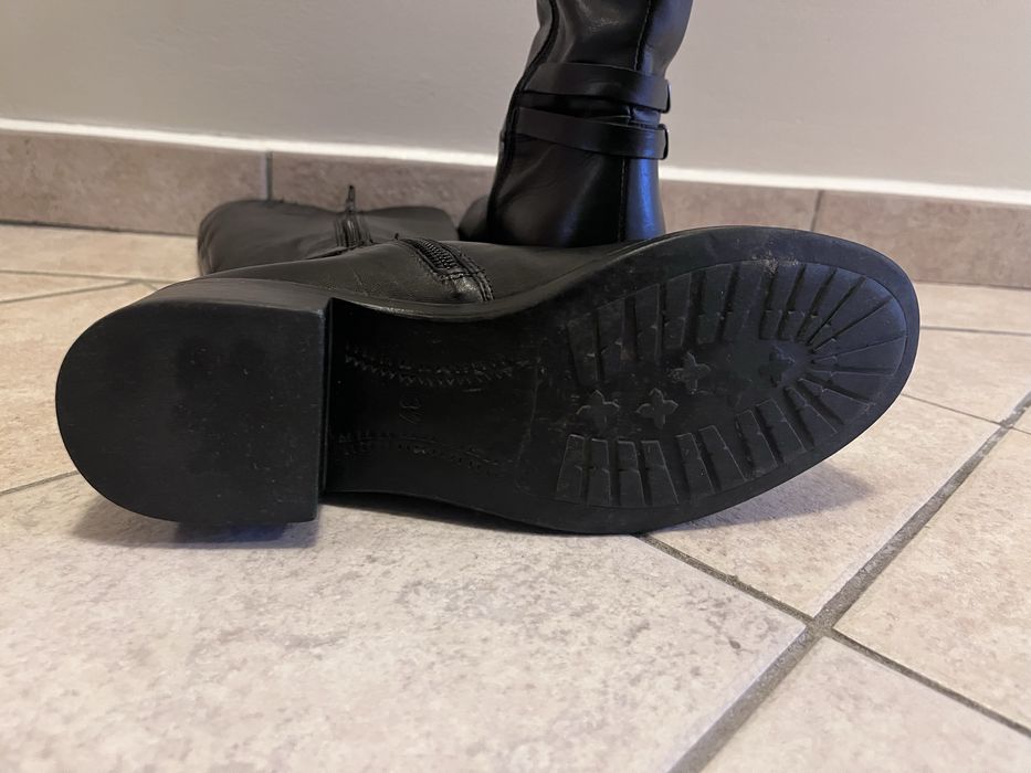 Черни ботуши от естествена кожа