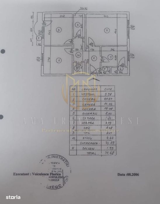 3 camere Stefan cel Mare, Maica domnului, Aleea Deleni 124000 eur