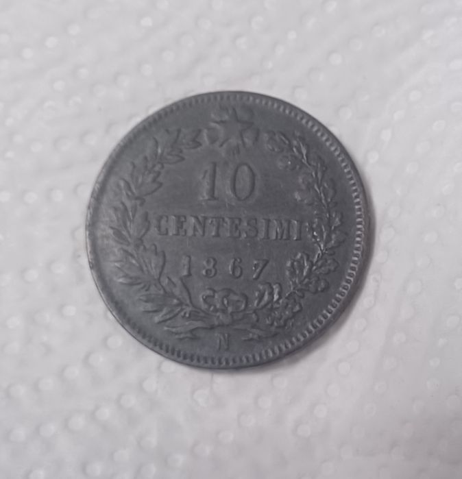 Moneda 10 centesimi  din 1867
