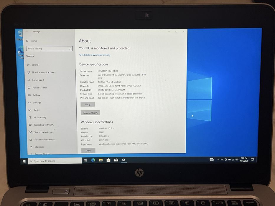HP EliteBook 820 G3 | i5-6200U | 16GB RAM | SSD 256gb | Windows 10 Pro | 12.5