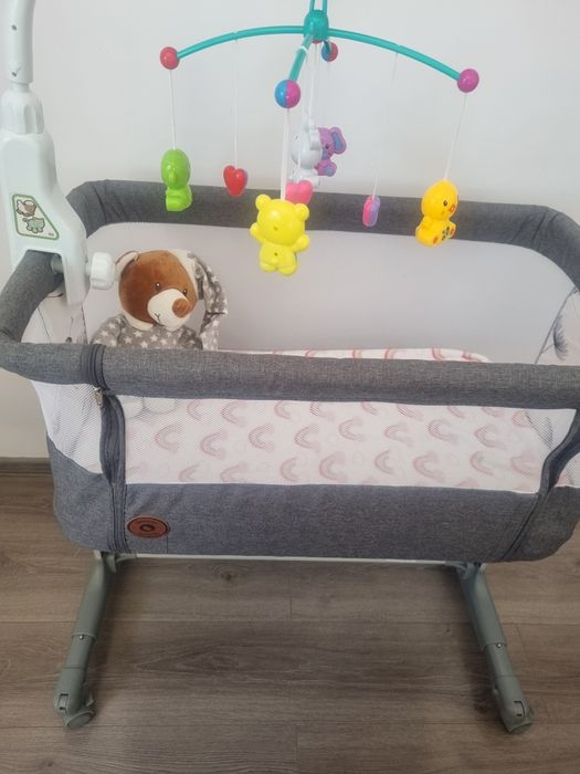 Patut co-sleeper, Lionelo, Aurora, 3 in 1 si carusel musical
