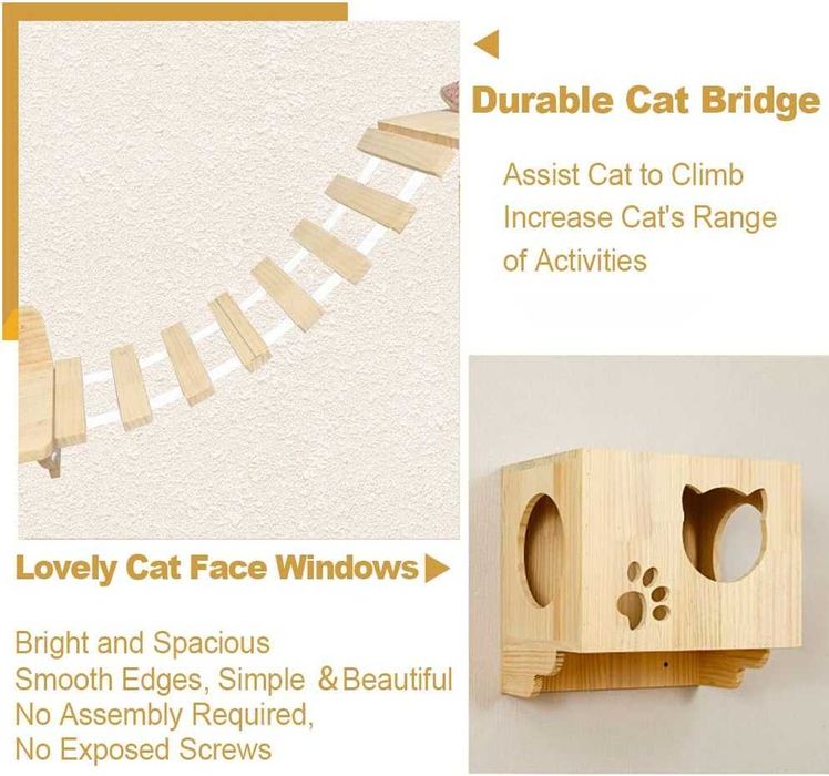 Драскало за котка за монтаж на стената