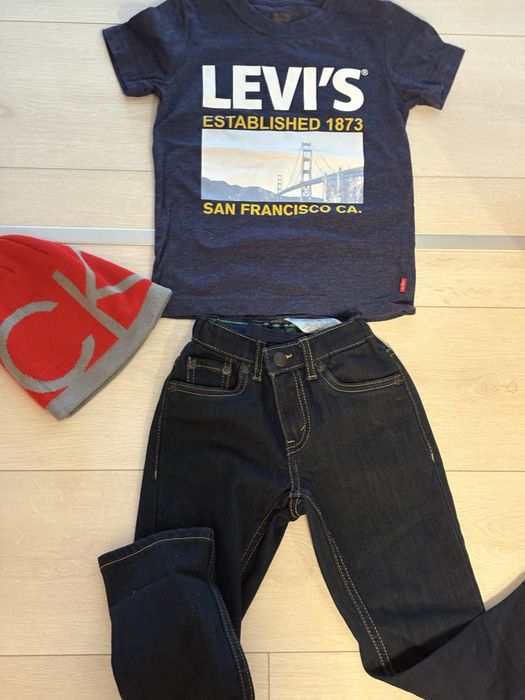 Blugi bumbac Levi’s 4-5 ani reglabili in talie