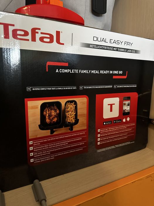 Air fryer Tefal Dual Easy Fry & Grill – 2 cuve, stare foarte bună