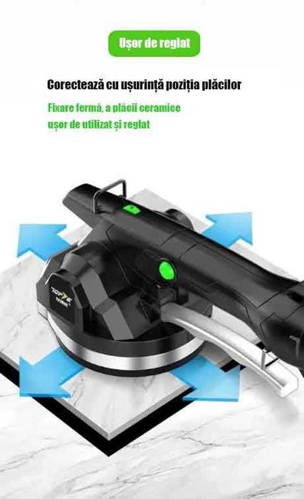 Ventuză vibratoare 12V, 2 acumulatori, 6 trepte, plăci ceramice mari