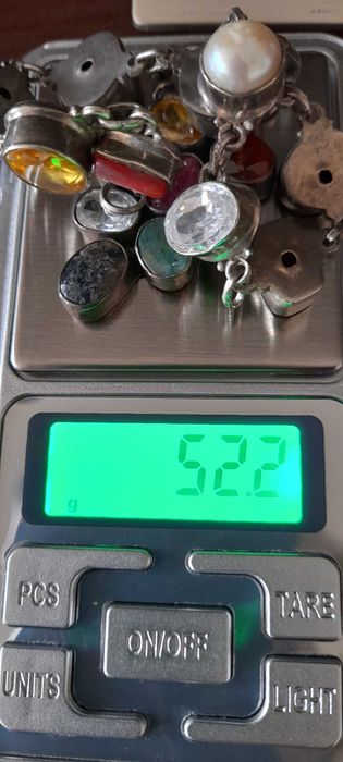 Brățară și pandant, argint 925,cu pietre semiprețioase!