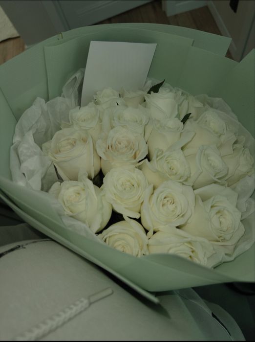 свежие белые розы