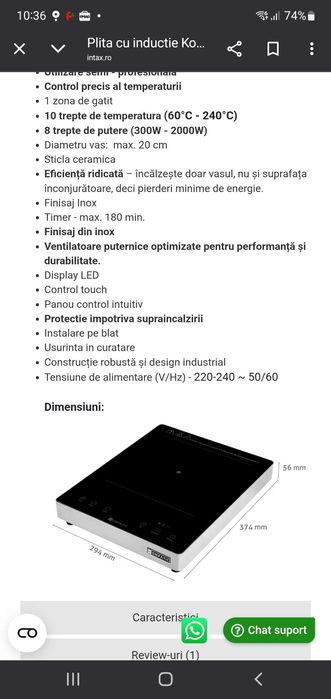 Plita electrica cu inductie semi-profesionala