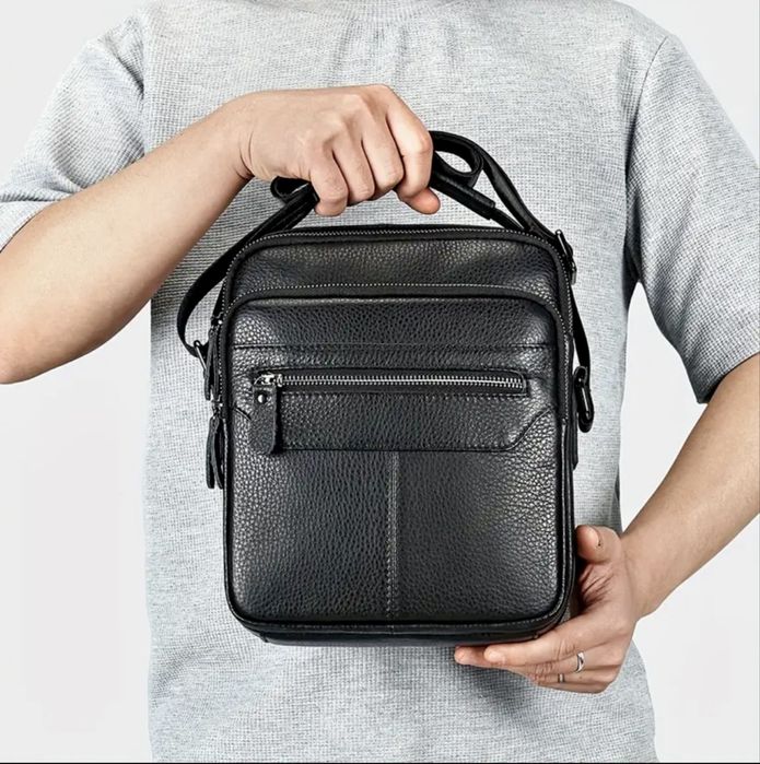 Мъжка работна кожена чанта/Голяма, красива и елегантна -20% Промоциия!