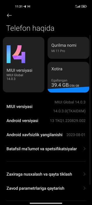 Xiaomi Mi 11 Pro 12/256GB
