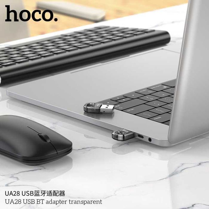 Hoco UA28 Transparent Adapter Usb to Bluetooth v5.1 multi-device