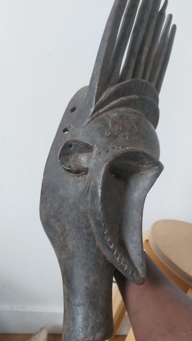 БАУЛЕ Племенна африканска маска , африканско изкуство антикварна стой