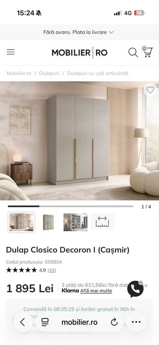 Dulap Closico Decoron I       , dulapul este asamblat acum 2 luni si arata ca nou , ma mut in alta tara de aceea vand tot.