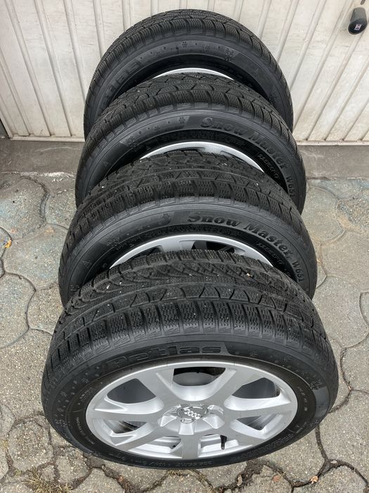 Jante aliaj 5x112mm, anvelope iarna 225/55 R17 Audi A4 B8 B9, A6 C6 C7
