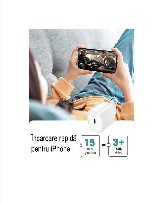 Incarcator retea,Quick Charge,20W, USB Tip-C, Alb