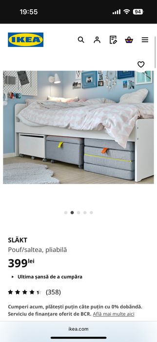 Saltea pliabila camping IKEA Slakt 193x62
