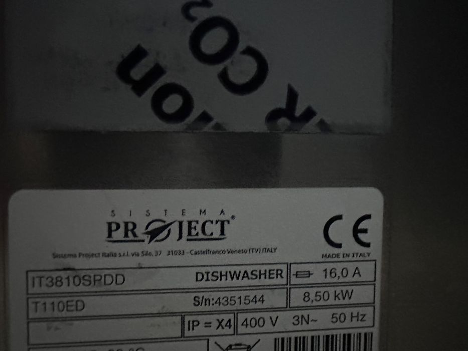 Masina profesionala de spalat vase tip hota/ pass-through cos 50 x 50 cm