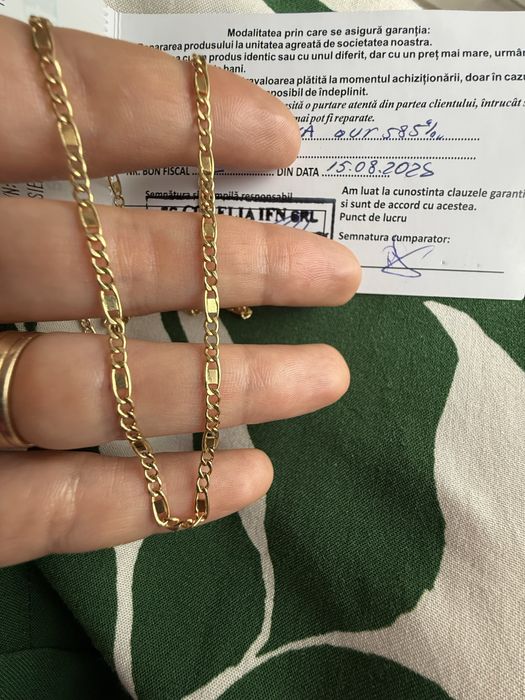 Lanț aur 14K (585) – 2,85 g – 40 cm – certificat + dovadă cumpărare
