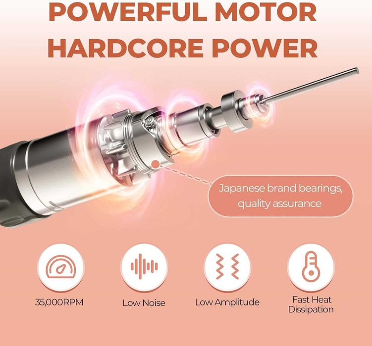 Freza electrica pentru unghii JSDA JD400 30000 RPM cu 4 capete