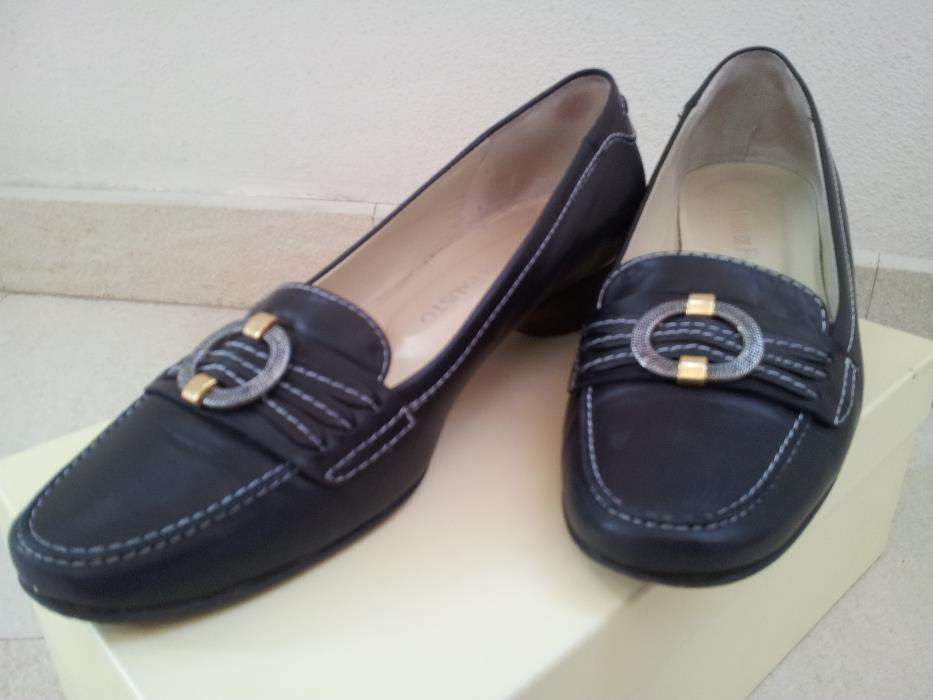 Pantofi piele bleu-marine Moda di Fausto