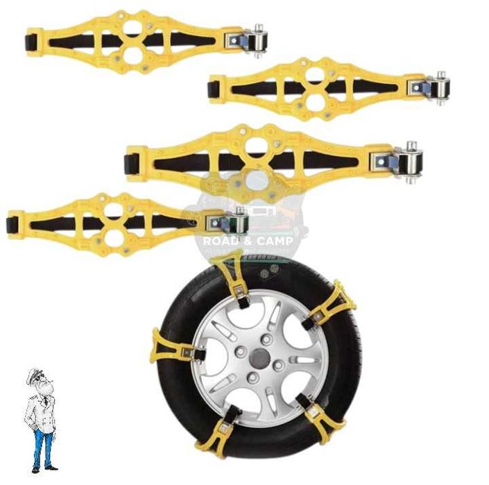 Вериги за гуми, сняг, 4 бр. всяка с 4 шипа