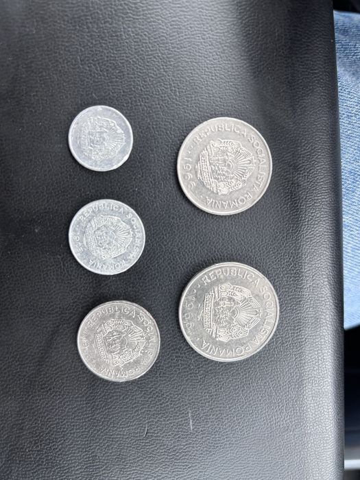 Moneda  de 1 Leu 1966.monede a 15 bani 1975.moneda 25 bani 1966