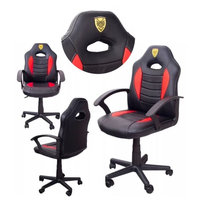 Детски геймърски офис стол – Спортен дизайн, ергономичен и регулируем