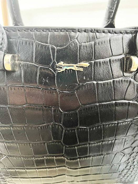 Geanta Top Handle Piele Naturala Model Croc Paul Costelloe