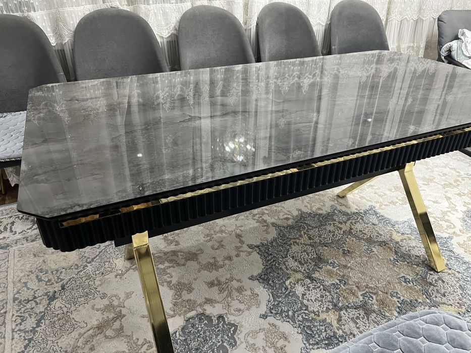 Стол-стул хайтек турецкий и 8стулов