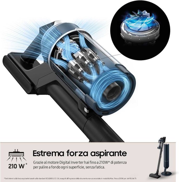 Вертикална прахосмукачка Samsung Bespoke Jet Pro Extra (VS20A95973BWA)