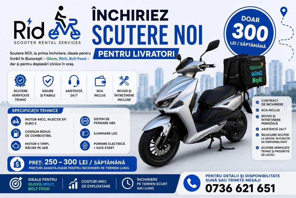 INCHIRIEZ Scuter fara permis - BUCURESTI