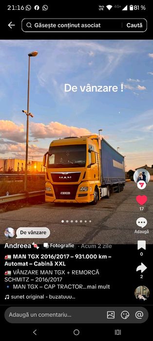 De vânzare  MAN TGX