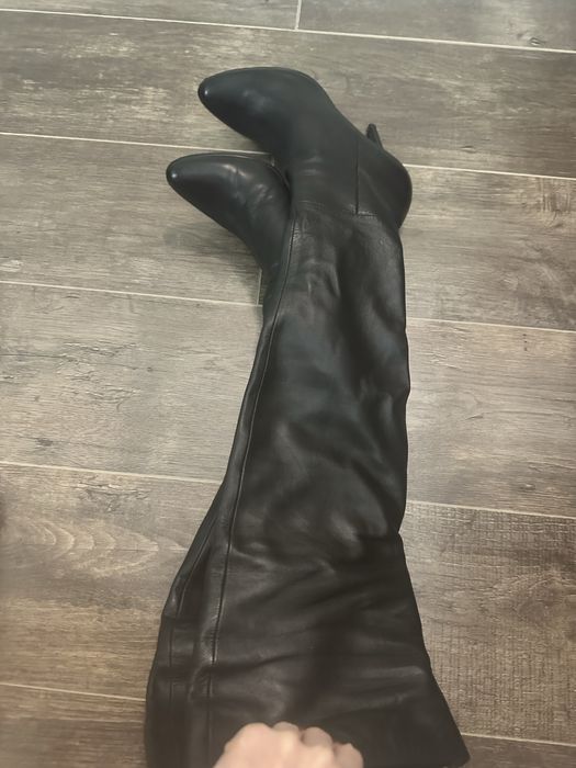 Кожаные ботфорты