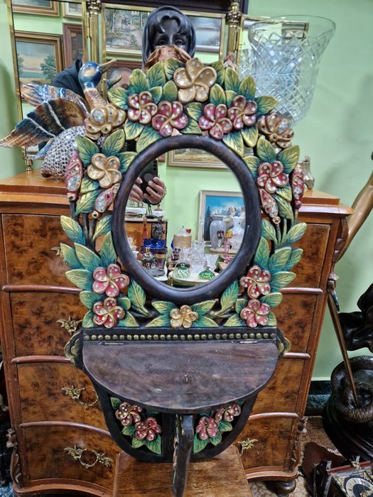 Много старо английско антикварно дървено огледало