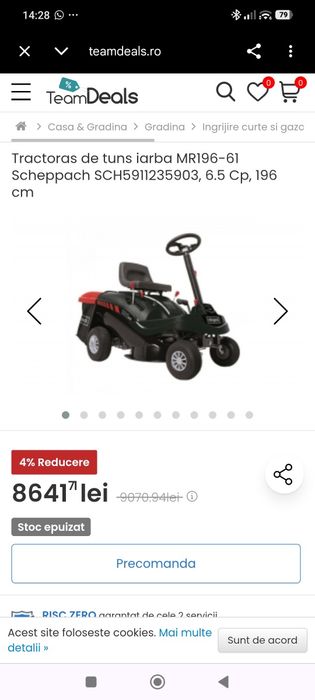 Tractorașe  cosit iarba 196 CC