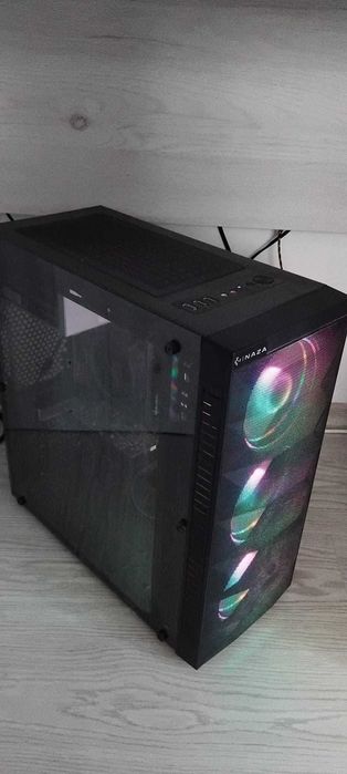 Sistem Desktop PC Gaming Inaza Ninja, AMD Ryzen™ 3 3100, 8GB DDR4, SSD 240GB, AMD Radeon™ RX 550 4GB, Windows 10. Monitor Acer, tastatură si mouse