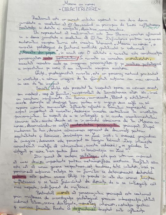 Portofoliu materie pentru Bacalaureat limba română