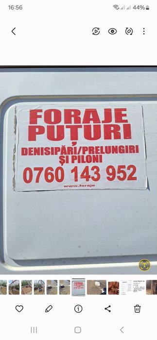 Foraje puțuri apa prelungirii denisipări și piloni