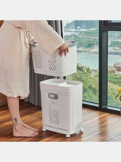 Корзина для белья в ванную узкая