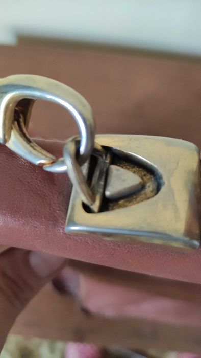 Маркова италианска чанта от естествена кожа в кафяв цвят