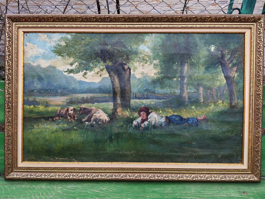 Tablou Sava Henția (1899) – Scenă Pastorală (89x53 cm)